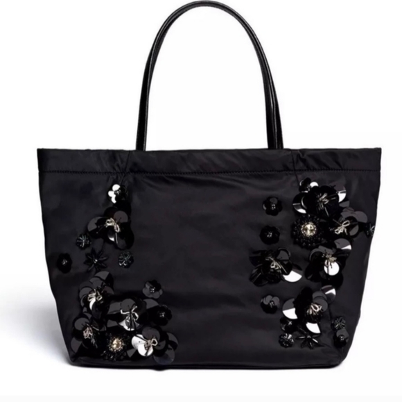 Tory Burch Flower Cluster Tote in Black - Picture 3 of 14